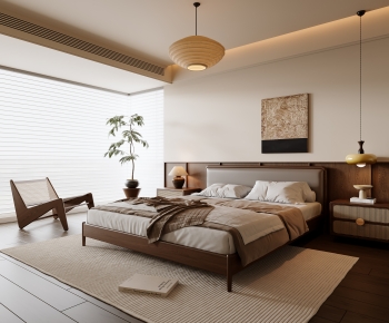 Wabi-sabi Style Bedroom-ID:737349993