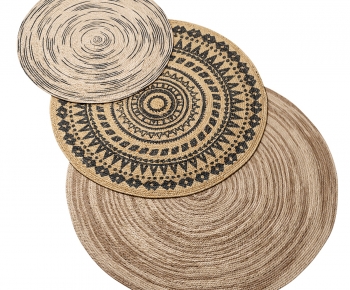 Wabi-sabi Style Circular Carpet-ID:572391034