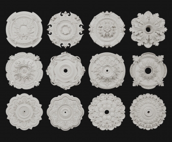 European Style Plaster Carved Top Plate-ID:857551146