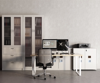 Modern Office Desk And Chair-ID:654215104