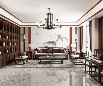 New Chinese Style A Living Room-ID:731358057