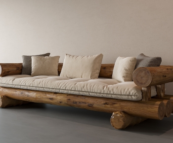 Wabi-sabi Style Three-seat Sofa-ID:538022997