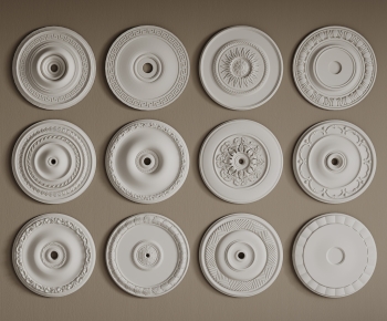 European Style Plaster Carved Top Plate-ID:440190083