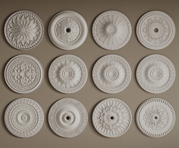 European Style Plaster Carved Top Plate-ID:864891054