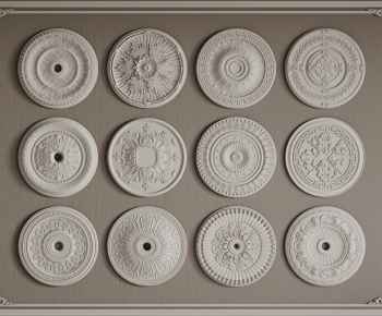 European Style Plaster Carved Top Plate-ID:919693955