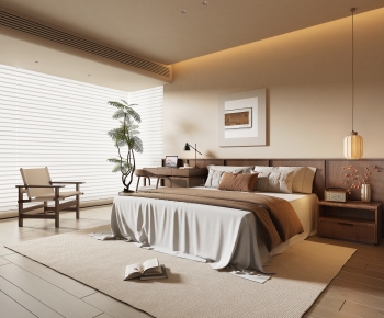 Wabi-sabi Style Bedroom-ID:896066906