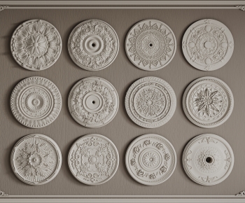 European Style Plaster Carved Top Plate-ID:658113967