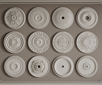 European Style Plaster Carved Top Plate-ID:195509919