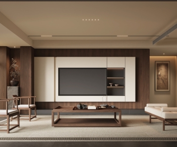 New Chinese Style A Living Room-ID:409235952