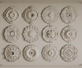 European Style Plaster Carved Top Plate-ID:374701023