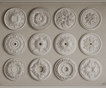 European Style Plaster Carved Top Plate-ID:296780119