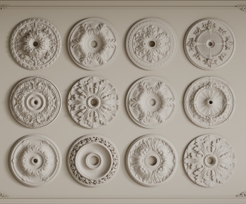 European Style Plaster Carved Top Plate-ID:943696983