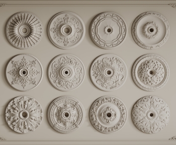 European Style Plaster Carved Top Plate-ID:441775083