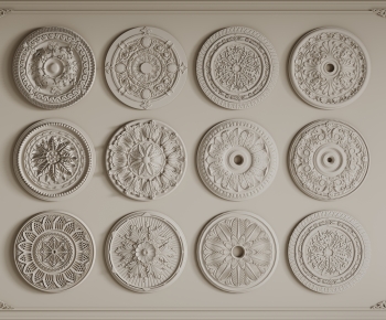 European Style Plaster Carved Top Plate-ID:105432999