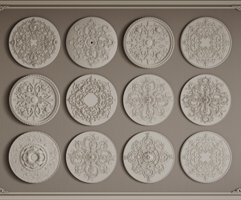 European Style Plaster Carved Top Plate-ID:651473059