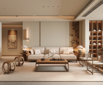 New Chinese Style A Living Room-ID:926590927