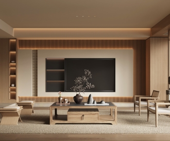 New Chinese Style A Living Room-ID:887305976