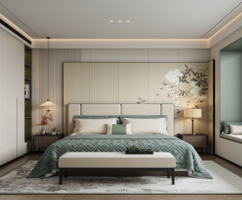 New Chinese Style Bedroom-ID:883023982