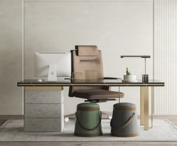 Modern Computer Desk And Chair-ID:652160885