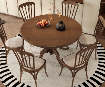 American Style Dining Table And Chairs-ID:336151159