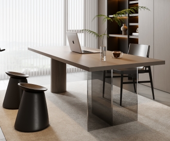 Modern Computer Desk And Chair-ID:583601009