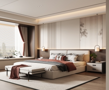 New Chinese Style Bedroom-ID:597316983