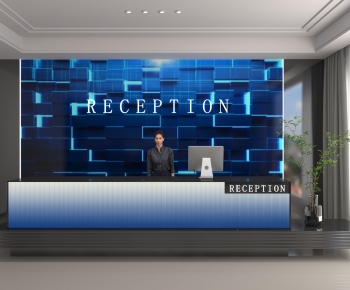 Modern Office Reception Desk-ID:999464994