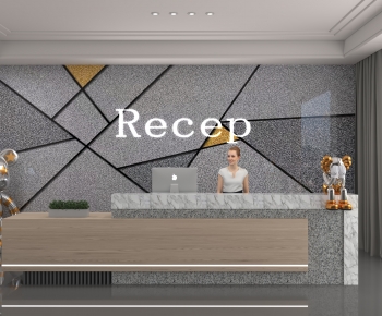 Modern Office Reception Desk-ID:471898083