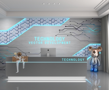 Modern Office Reception Desk-ID:372370006