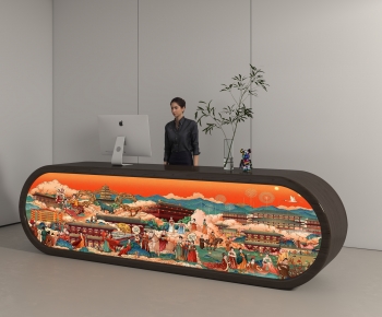 New Chinese Style Reception Desk-ID:467345958