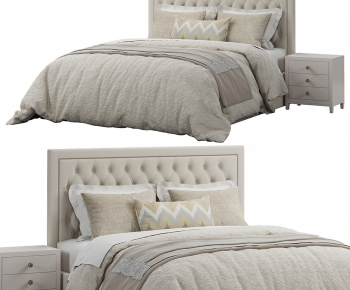 Simple European Style Double Bed-ID:655003074