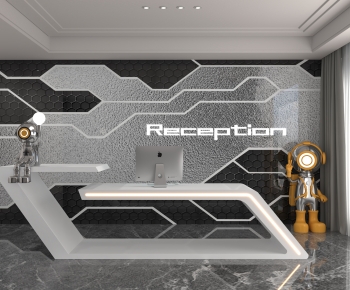 Modern Office Reception Desk-ID:741403105