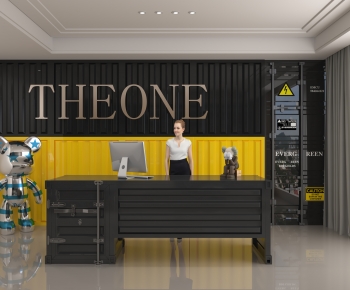 Industrial Style Office Reception Desk-ID:356033099