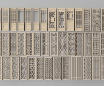 Chinese Style Wooden Screen Partition-ID:692358025