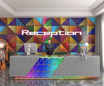 Modern Office Reception Desk-ID:681298029