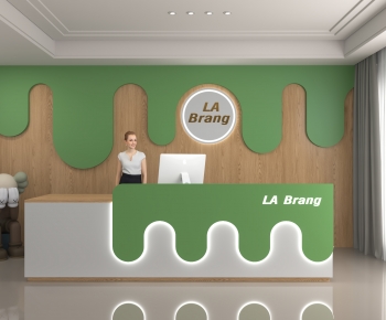 Modern Office Reception Desk-ID:643667949