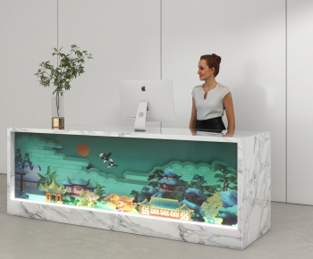 New Chinese Style Reception Desk-ID:983664042