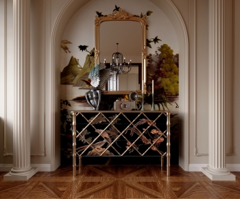 French Style Entrance Cabinet-ID:409019013