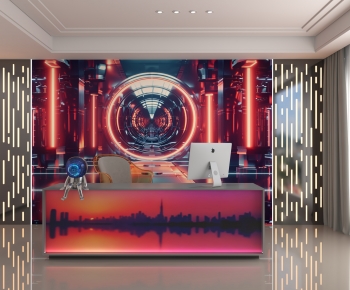 Modern Office Reception Desk-ID:729218012