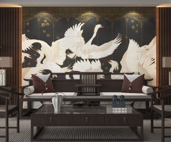 New Chinese Style A Living Room-ID:318116907