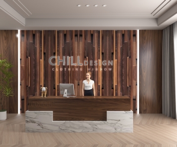 Modern Office Reception Desk-ID:448854923