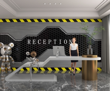 Industrial Style Office Reception Desk-ID:343530898