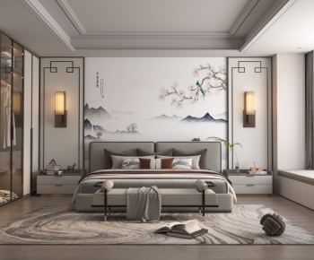 New Chinese Style Bedroom-ID:400196087