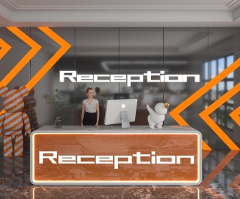 Modern Office Reception Desk-ID:671926986