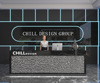 Modern Office Reception Desk-ID:180787099