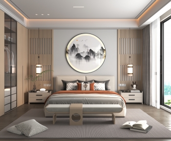 New Chinese Style Bedroom-ID:422713994