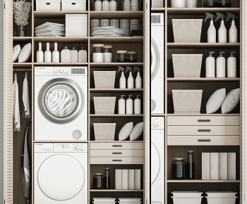 Modern Laundry Cabinet-ID:235400924