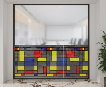 Modern Glass Screen Partition-ID:356307037