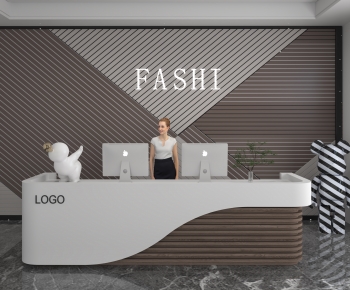 Modern Office Reception Desk-ID:923768041