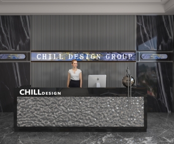 Modern Office Reception Desk-ID:807075982